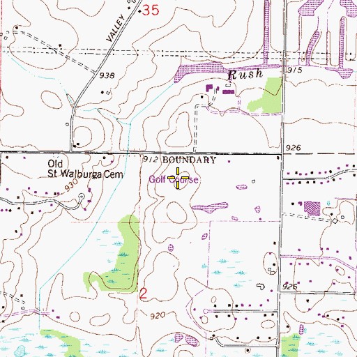 Topographic Map of Pheasant Run Golf Course, MN
