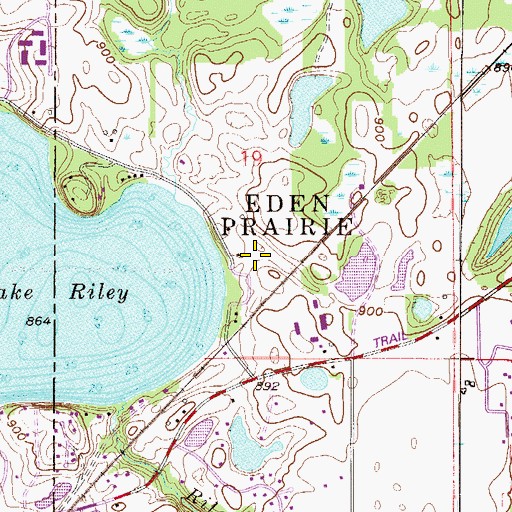 Topographic Map of Riley Lake Park, MN