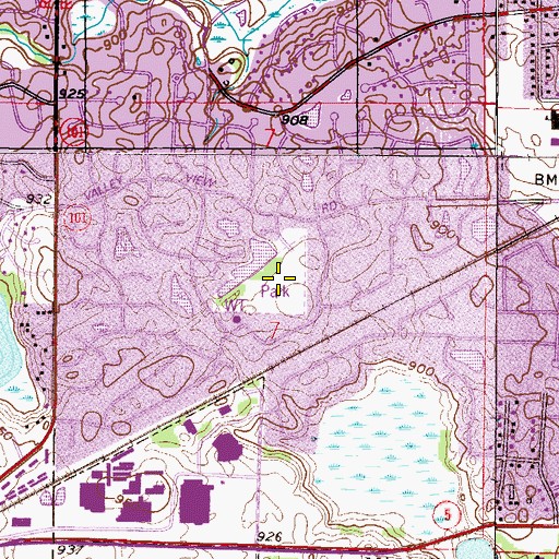 Topographic Map of Hidden Ponds Park, MN