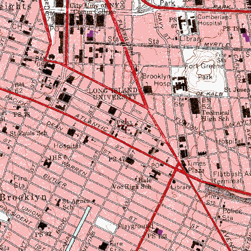 Topographic Map of Brooklyn Boys Boarding School (historical), NY