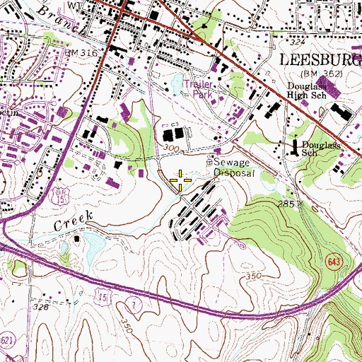Topographic Map of Brandon Park, VA