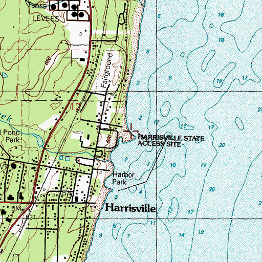 Topographic Map of Harrisville State Access Site, MI