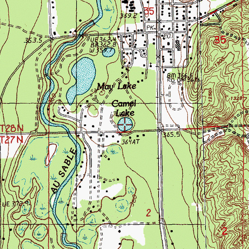 Topographic Map of Camel Lake, MI