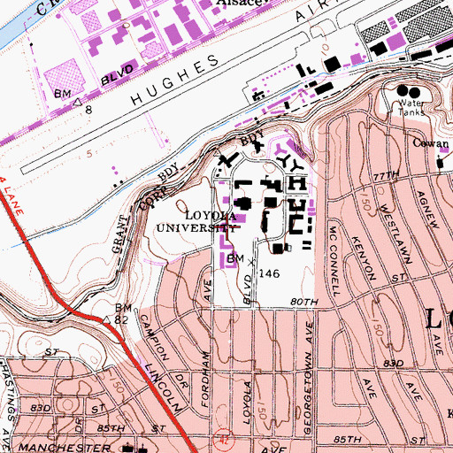 Topographic Map of Burns Fine Arts Center, CA
