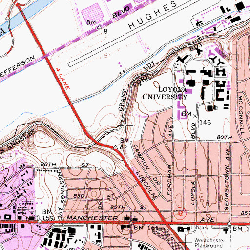 Topographic Map of University Hall, CA