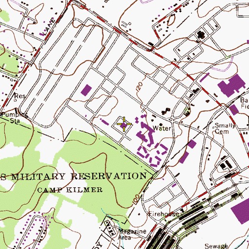 Topographic Map of Media Services Kilmer Area Library, NJ