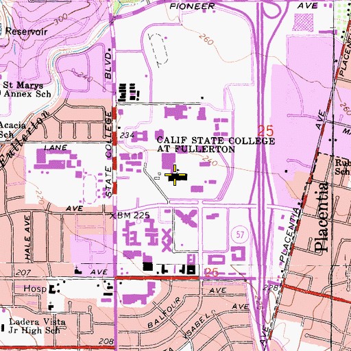 Topographic Map of McCarthy Hall, CA