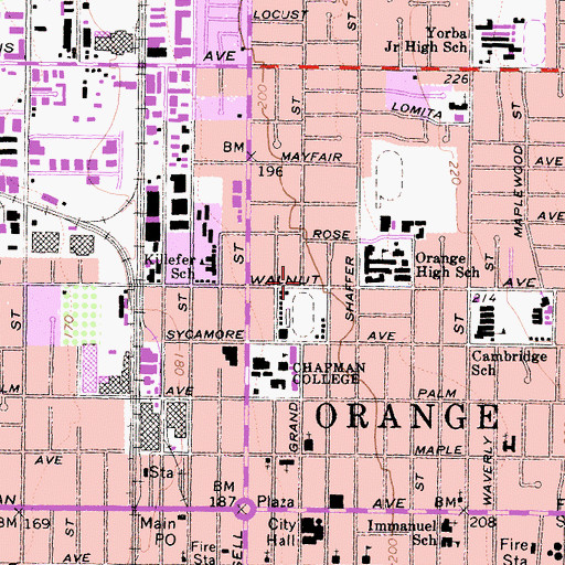 Topographic Map of Pralle-Sodaro Hall, CA