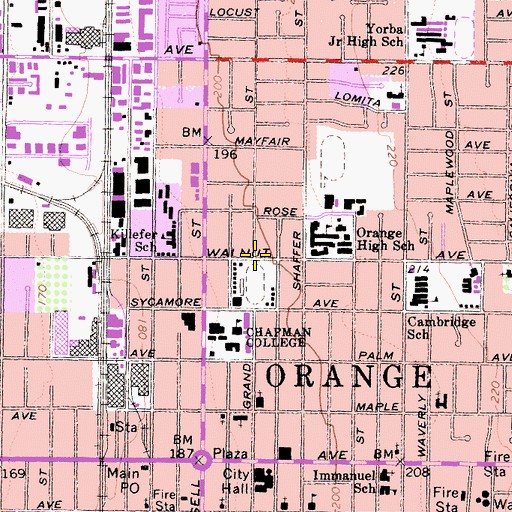 Topographic Map of Pralle-Sodaro Hall, CA