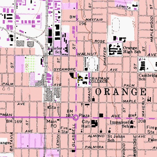Topographic Map of Reeves Hall, CA