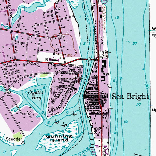 Topographic Map of Saint George's By The River Church, NJ