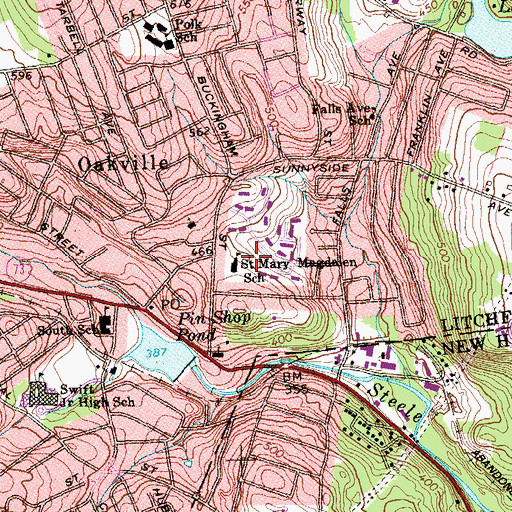 Topographic Map of Saint Mary Magdalen School, CT