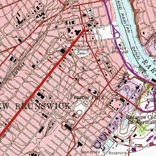 Topographic Map of Raritan Engine Company Number 4, NJ