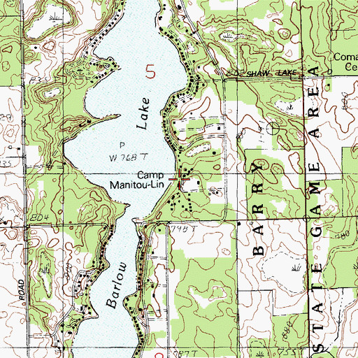 Topographic Map of Camp Manitou-Lin, MI