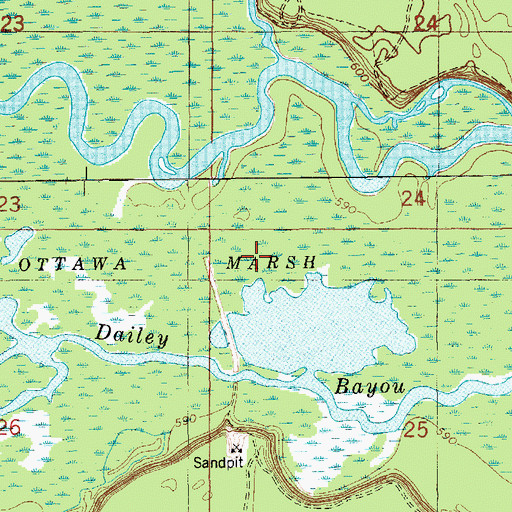 Topographic Map of Ottawa Marsh, MI