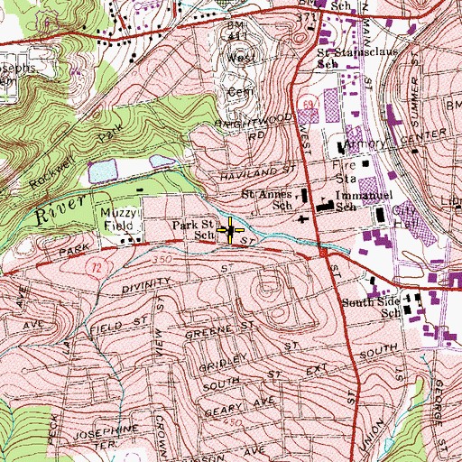 Topographic Map of Saint Park School, CT