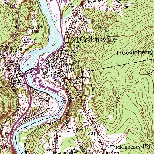 Topographic Map of Saint Patricks Cemetery, CT