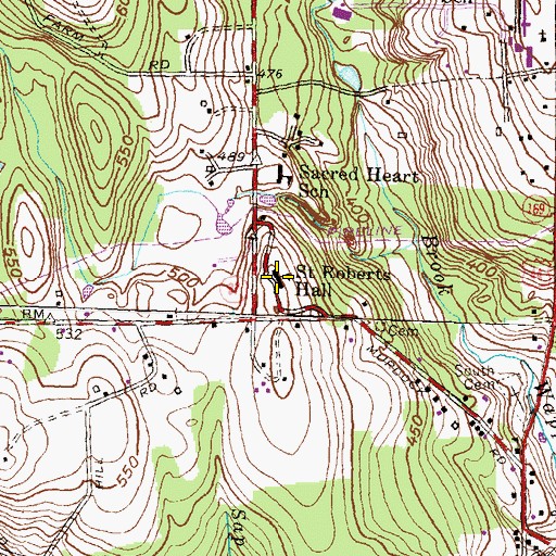 Topographic Map of Saint Roberts Hall, CT