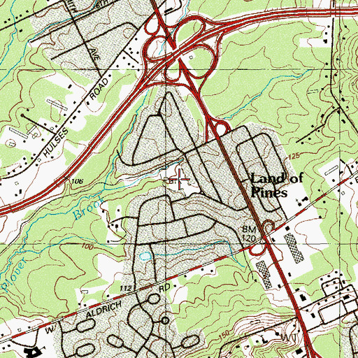 Topographic Map of Aldrich Lake Park, NJ