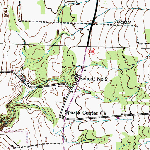 Topographic Map of Sparta Center Cemetery, NY