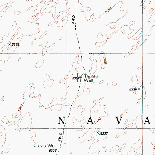 Topographic Map of Tapaha Well, AZ