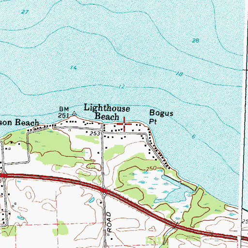 Topographic Map of Braddock Point Lighthouse (historical), NY