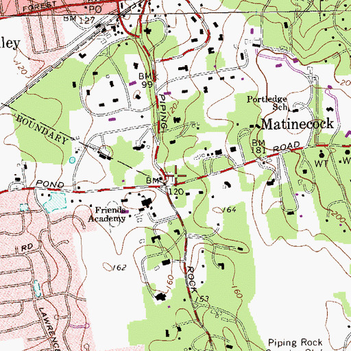 Topographic Map of Matinecock Friends Meeting House Cemetery, NY