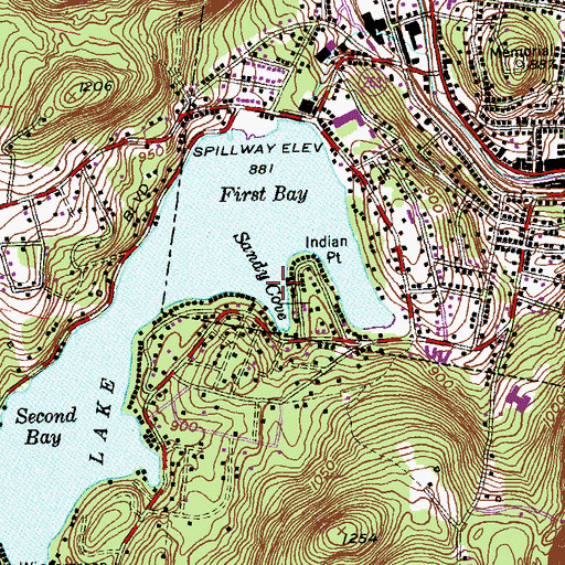 Topographic Map of Sandy Cove, CT