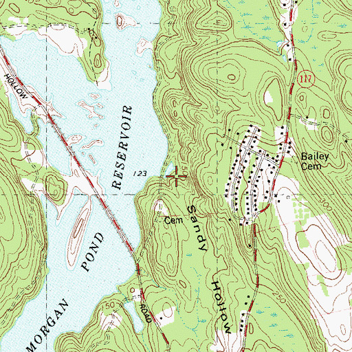 Topographic Map of Sandy Hollow, CT