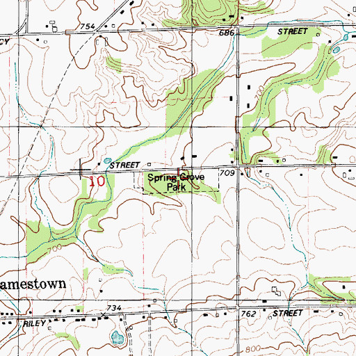 Topographic Map of Spring Grove Park, MI