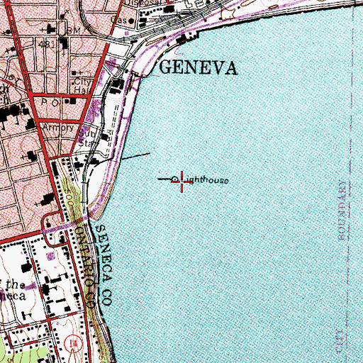 Topographic Map of Geneva Lighthouse, NY