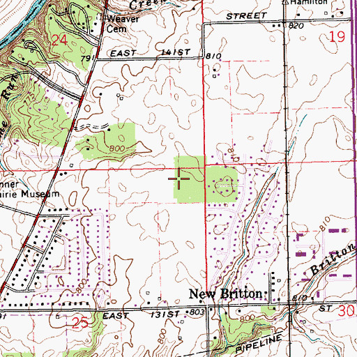 Topographic Map of Harrison Woods, IN
