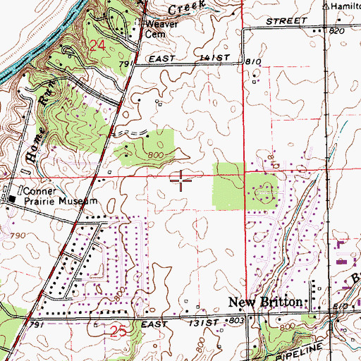 Topographic Map of Harrison Park, IN