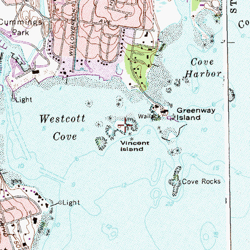 Topographic Map of Vincent Island, CT