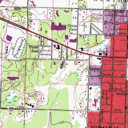Topographic Map of Neilson-Reise Arena, MN