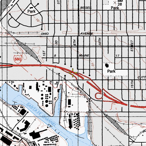Topographic Map of Exit 9A, CA