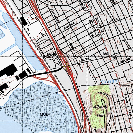 Topographic Map of Exit 12, CA