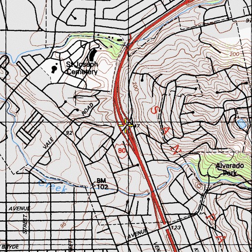Topographic Map of Exit 18, CA