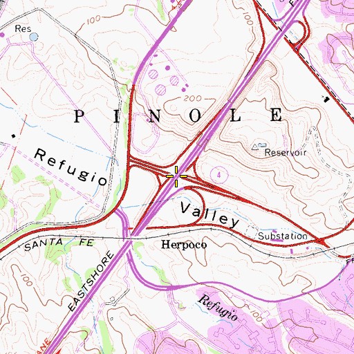 Topographic Map of Exit 23, CA