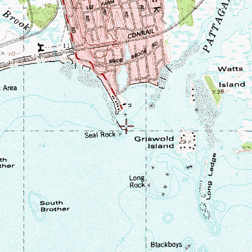 Topographic Map of Seal Rock, CT