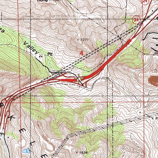 Topographic Map of Exit 7B, CA