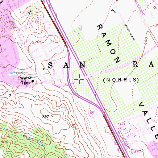 Topographic Map of Exit 34, CA