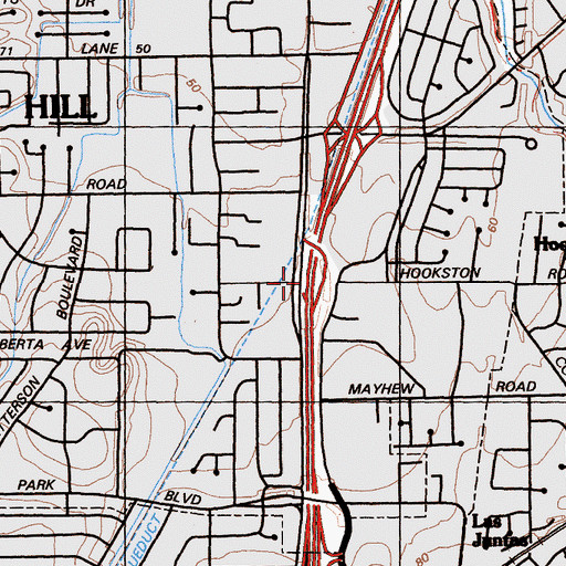 Topographic Map of Exit 49A, CA
