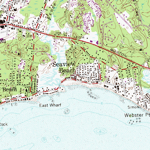 Topographic Map of Seaview Beach, CT