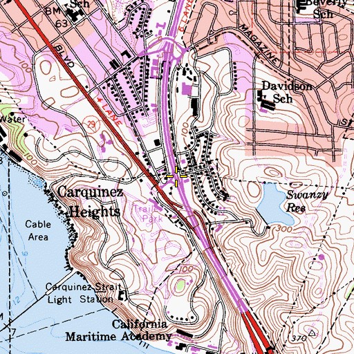 Topographic Map of Exit 29B, CA