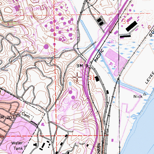 Topographic Map of Exit 58B, CA