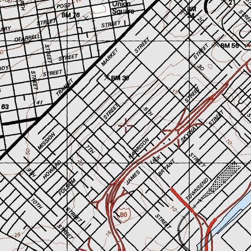 Topographic Map of San Francisco Fire Department Station 1, CA