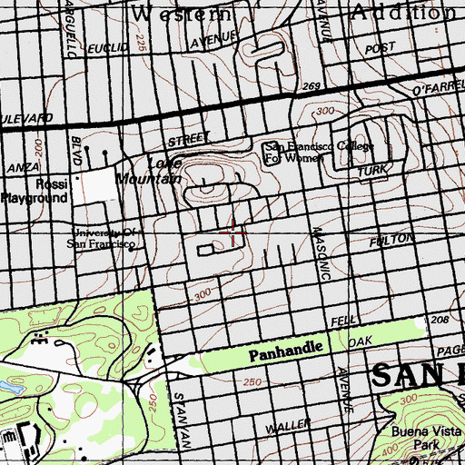 Topographic Map of Memorial Gymnasium, CA