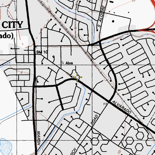 Topographic Map of Alameda County Fire Department Station 32, CA