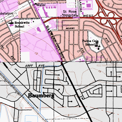 Topographic Map of Hayward Fire Department Station 4, CA